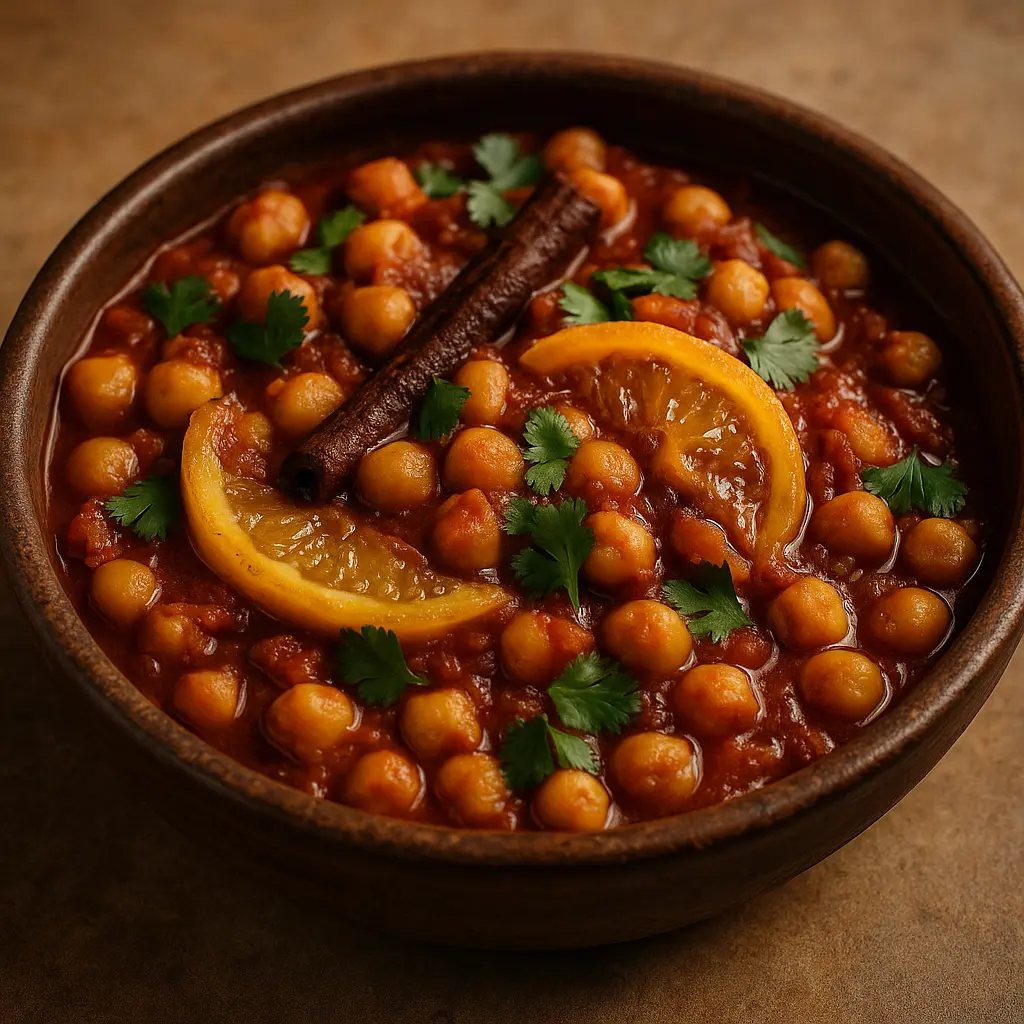 Preserved Lemon & Rose Harissa Chickpea Tagine