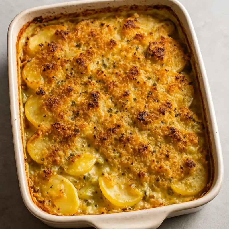 Cheesy Leek & Potato Gratin